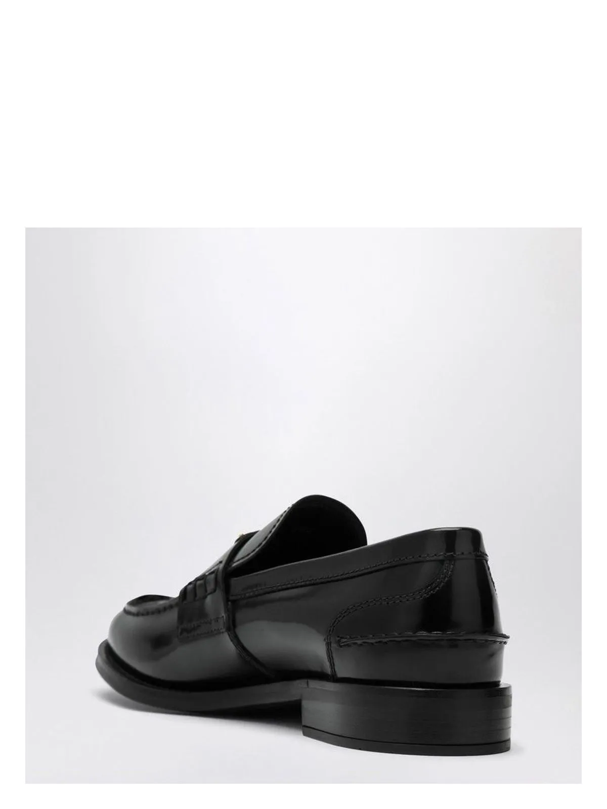 BLACK BRUSHED LEATHER LOAFER