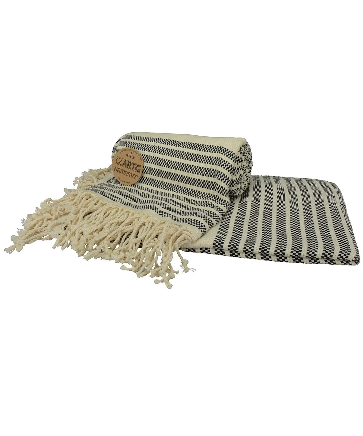 Black/Cream - ARTG® Hamamzz® peshtemal towel