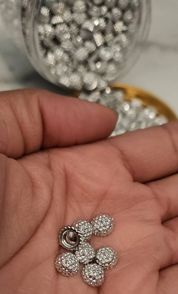 Bulk: 8MM "BLING BUD" Rivets   Pins,(3.5oz Jar) for Pearl Setting Machine, Clothing Decoration, Great For Denim, Fabric, Shoes, and more!