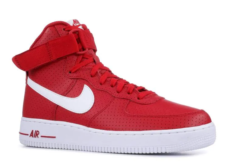 Nike AIR FORCE 1 HIGH 'GYM RED PERFORATED' sneakers, red