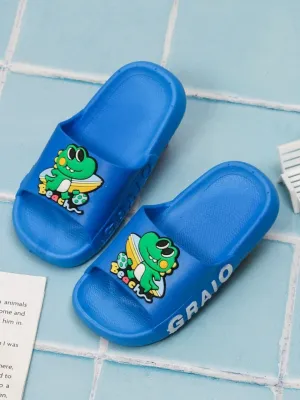 Ocean Blue Beach Sliders - Cool Blue Frog-Themed for Boys