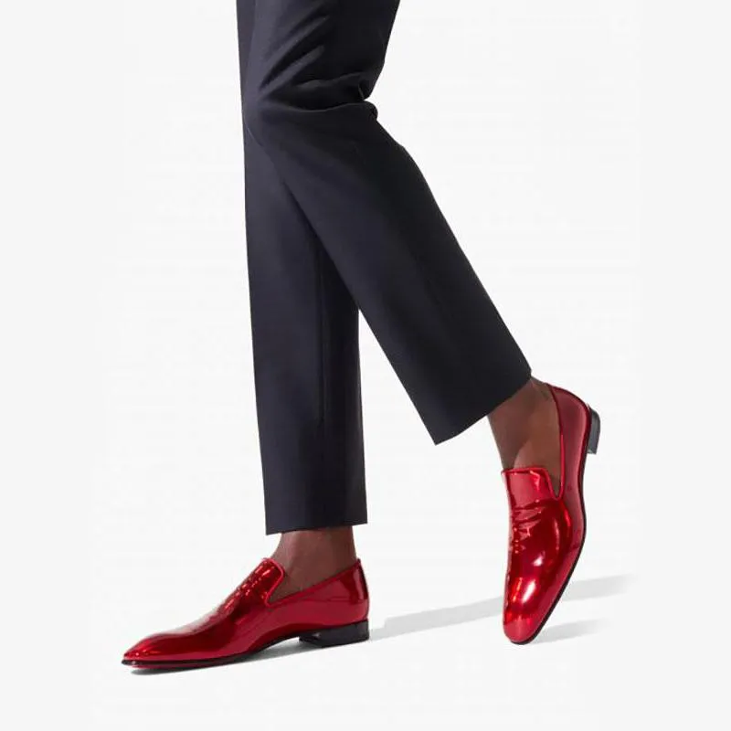 Red Shinny Leather Oxford Loafer
