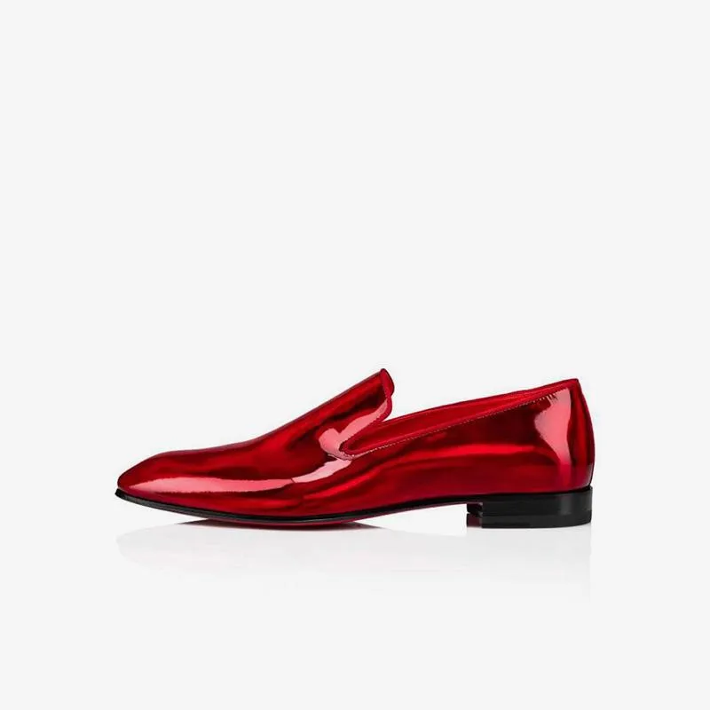 Red Shinny Leather Oxford Loafer