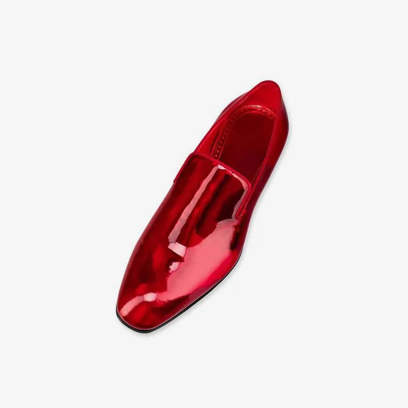 Red Shinny Leather Oxford Loafer