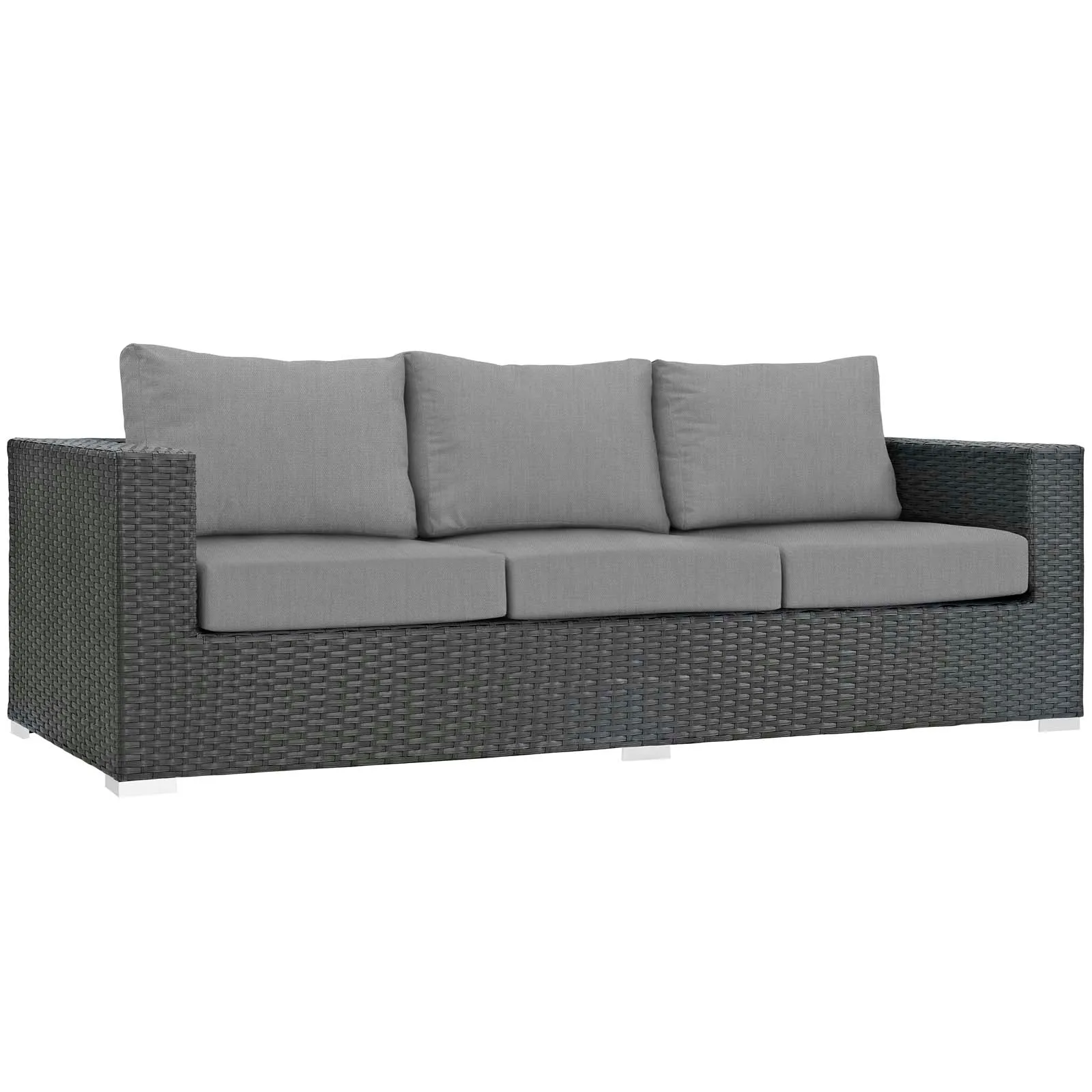 Sojourn 3 Piece 3 Seater Outdoor Patio Sunbrella Sectional Set With Ottoman