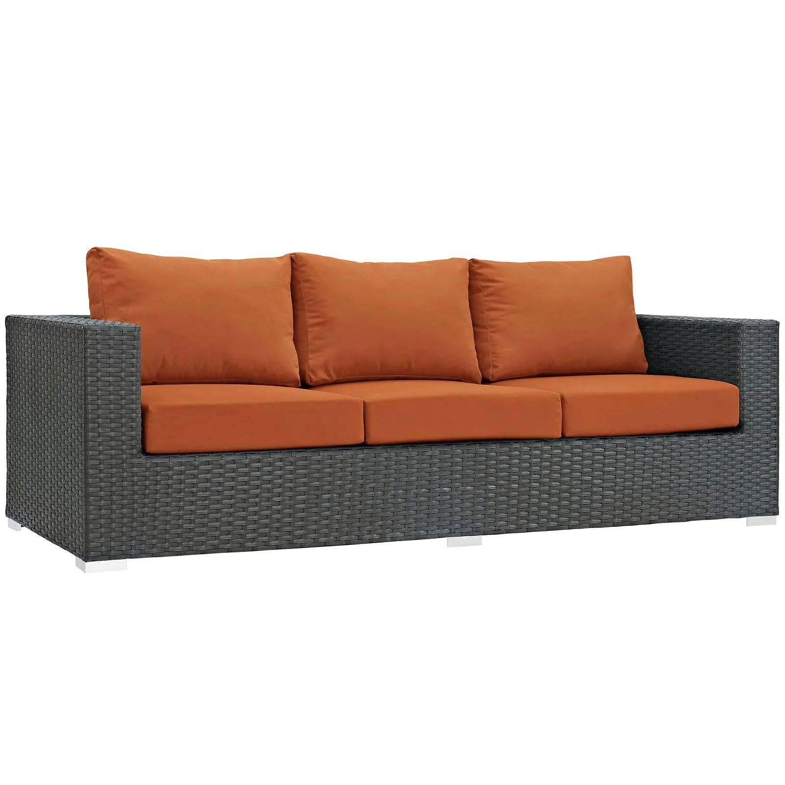 Sojourn 3 Piece 3 Seater Outdoor Patio Sunbrella Sectional Set With Ottoman