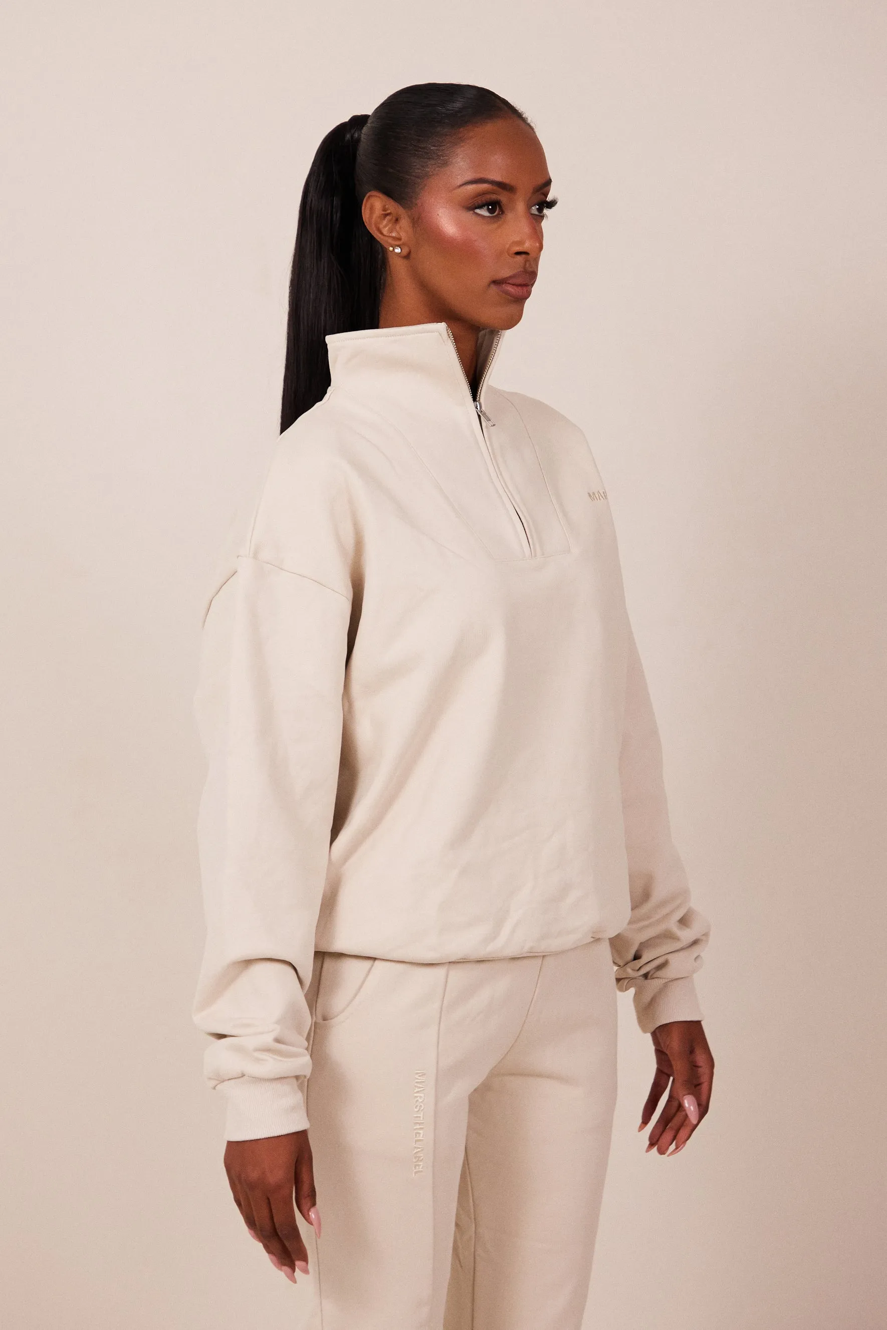 The Essentials Quarter Zip - Stone