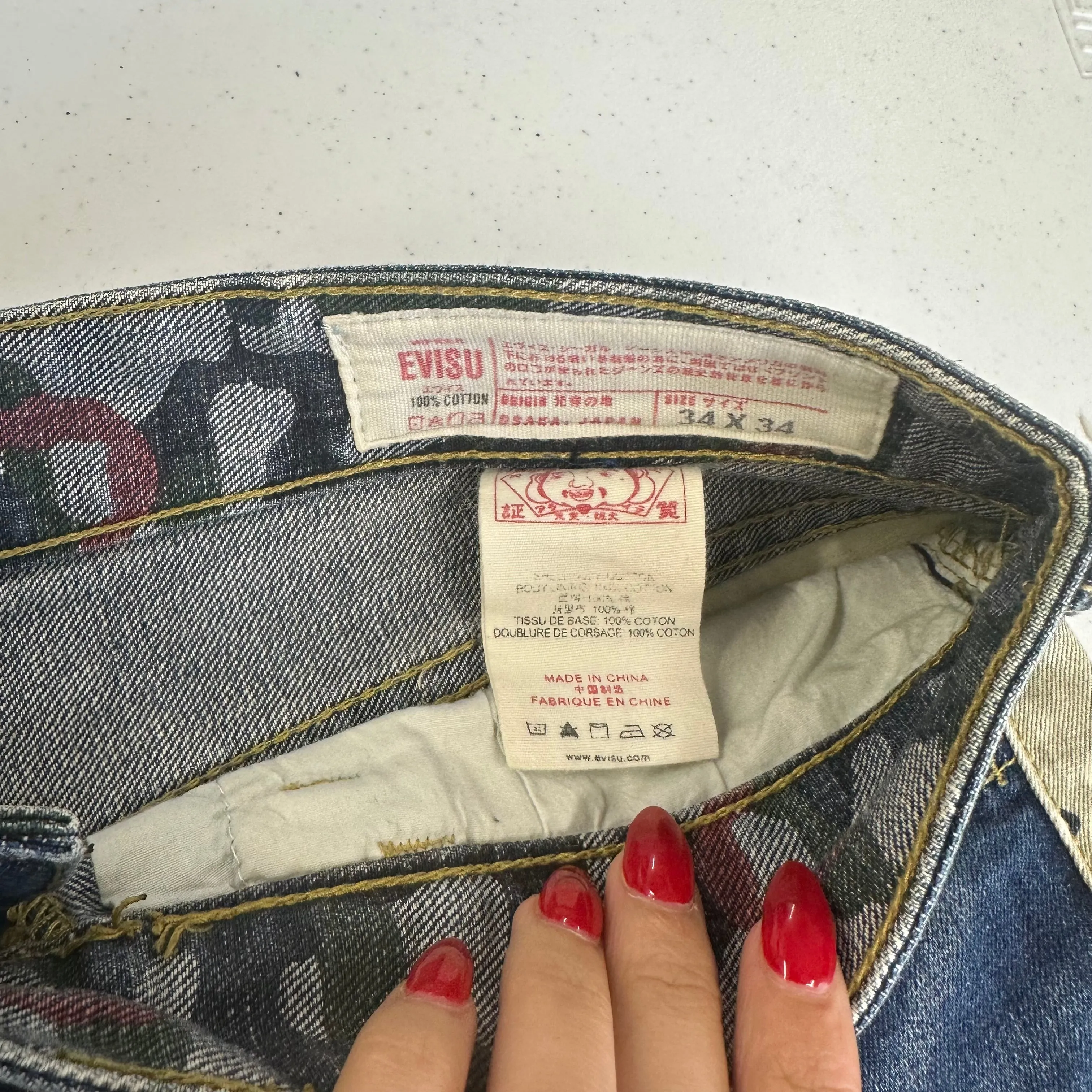 vintage evisu genes straight leg jeans