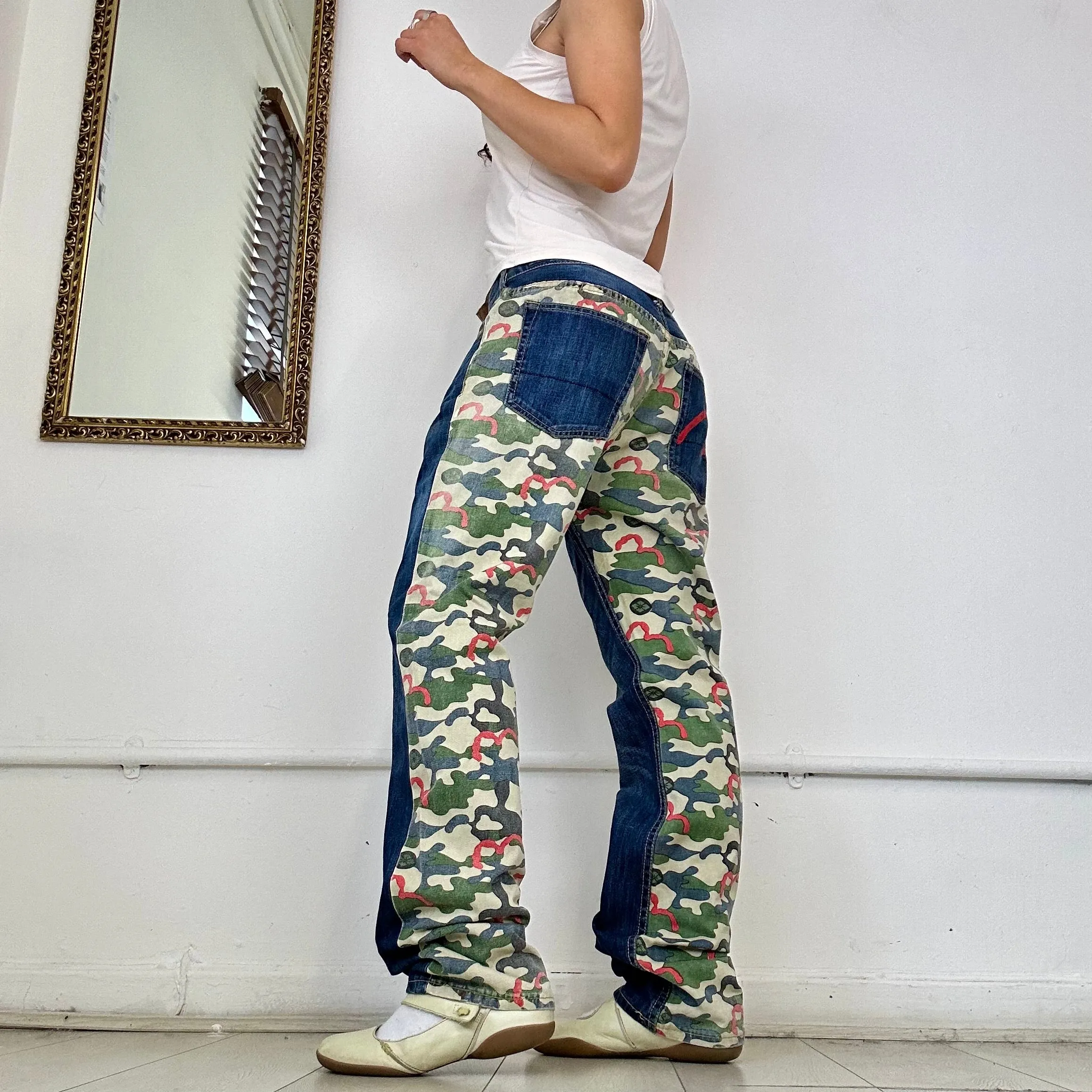 vintage evisu genes straight leg jeans
