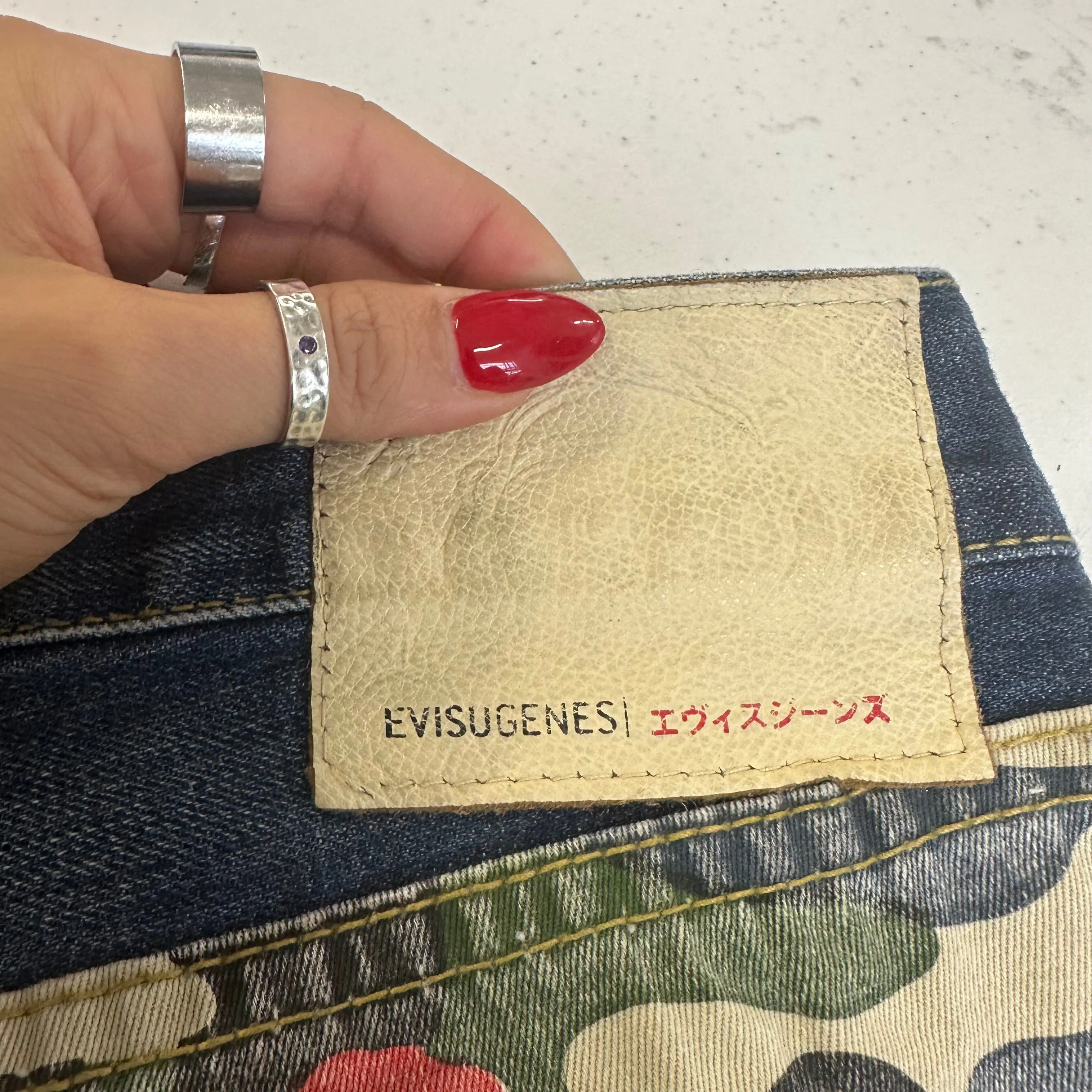 vintage evisu genes straight leg jeans