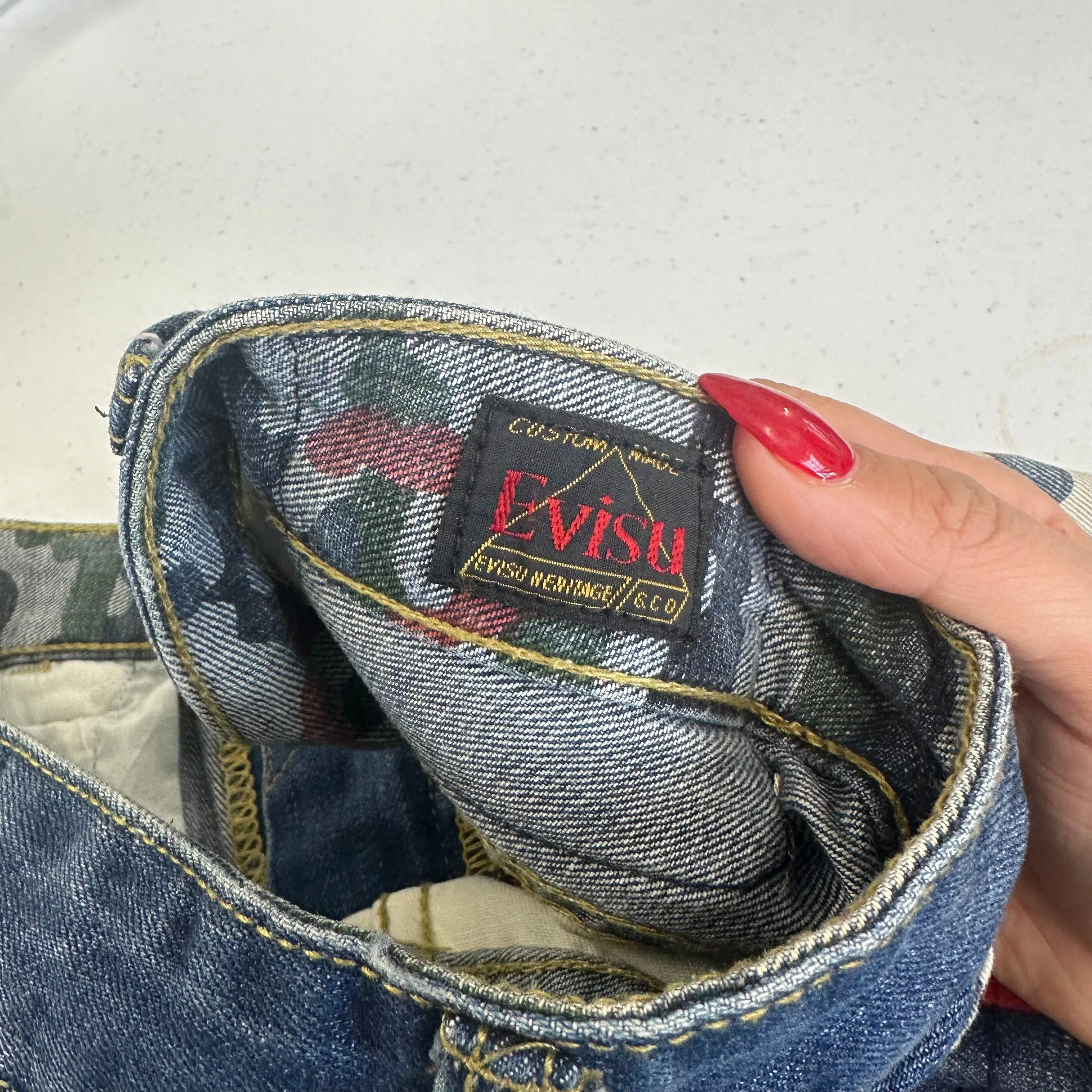 vintage evisu genes straight leg jeans