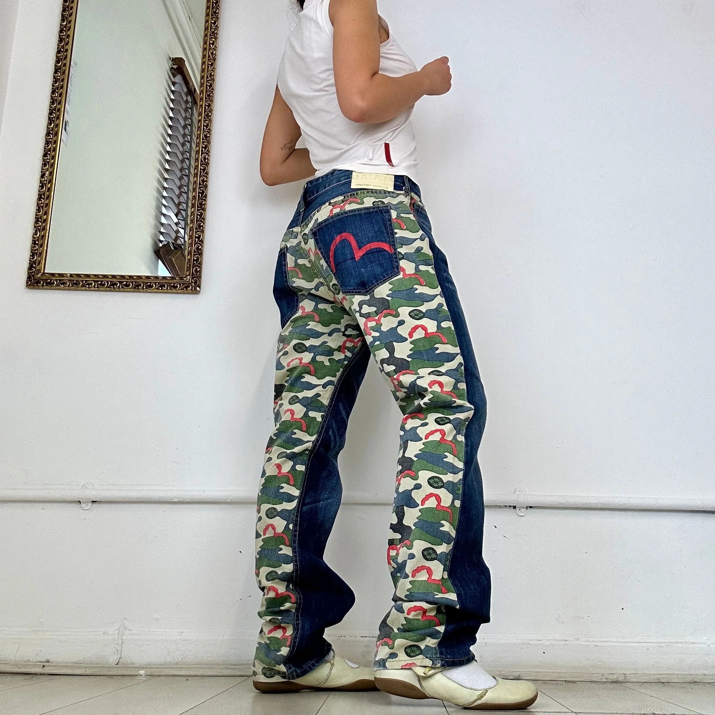 vintage evisu genes straight leg jeans