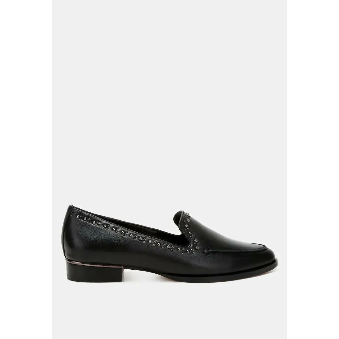 Wolferton Delicate Stud Detail Leather Loafers