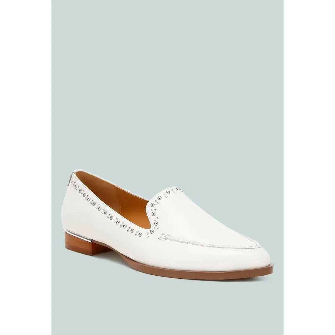Wolferton Delicate Stud Detail Leather Loafers