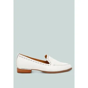 Wolferton Delicate Stud Detail Leather Loafers