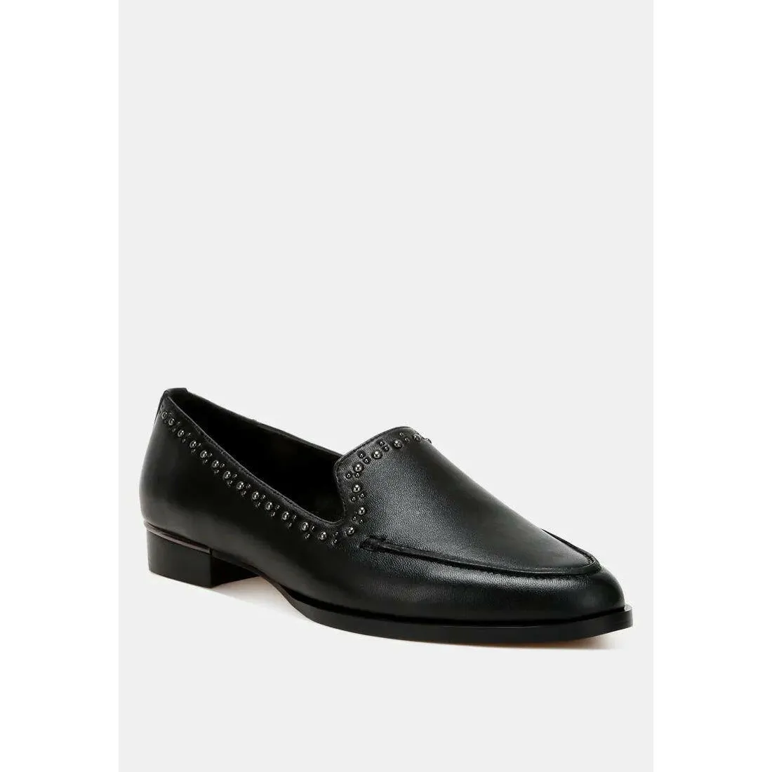 Wolferton Delicate Stud Detail Leather Loafers