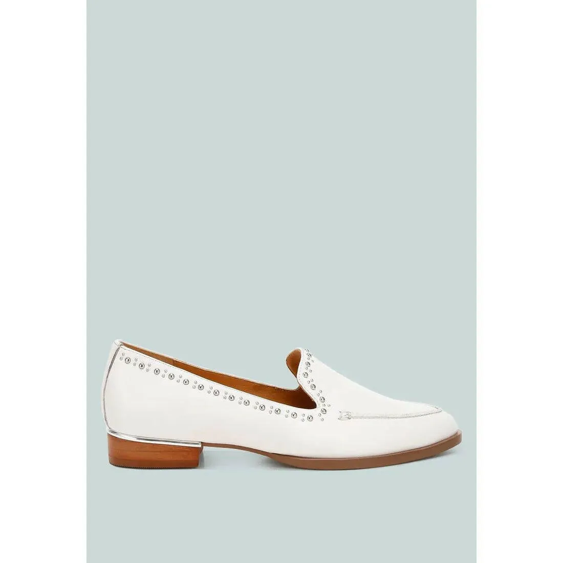 Wolferton Delicate Stud Detail Leather Loafers