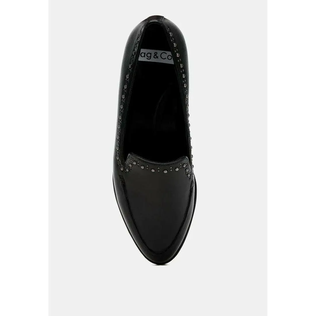 Wolferton Delicate Stud Detail Leather Loafers