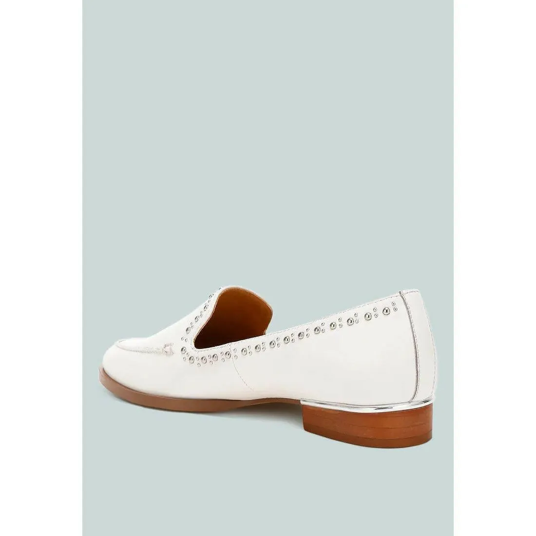 Wolferton Delicate Stud Detail Leather Loafers