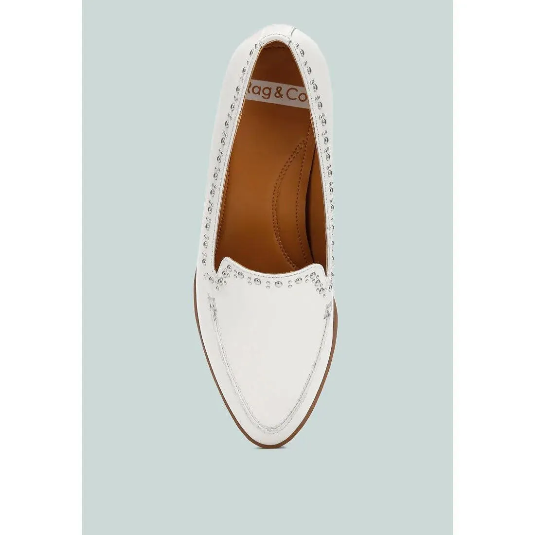 Wolferton Delicate Stud Detail Leather Loafers