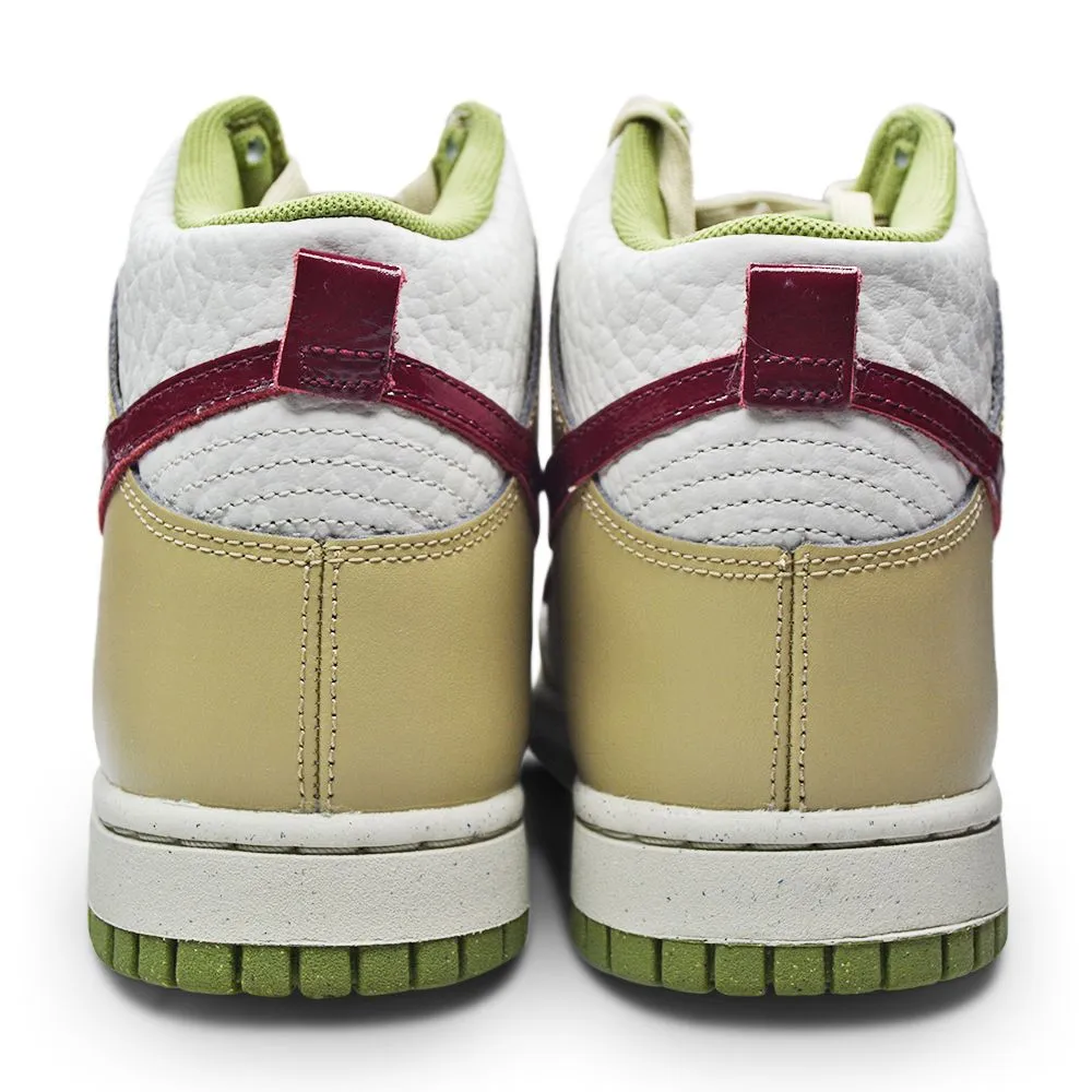 Womens Nike Dunk High - DX8956 001 - Light Bone Dark Beetroot