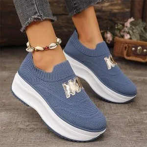 Women's Platform Fabric Casual Slip-On Shoes 57788344C
